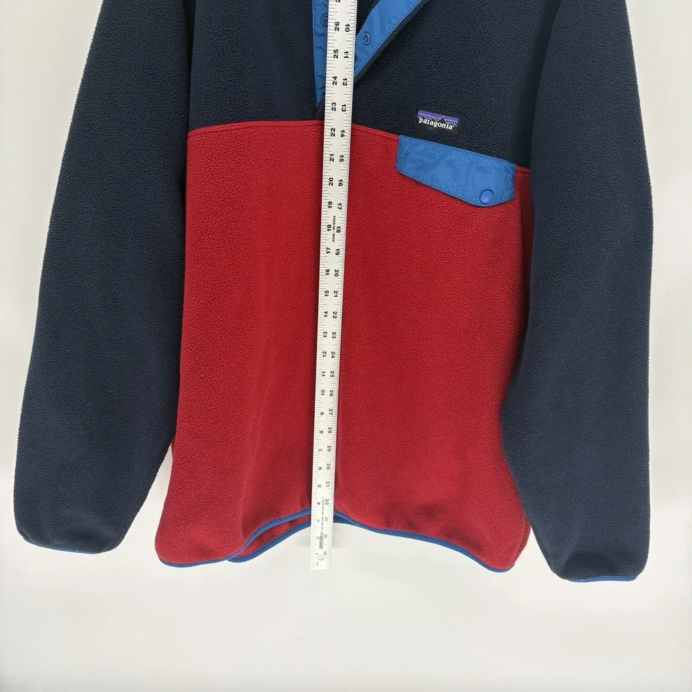 Rare 2018 Patagonia Synchilla Two Tone Snap T Red & Blue‎ Fleece Men XXL